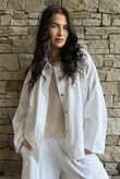 Hippie Shake Linen Blend Shirt Jacket White
